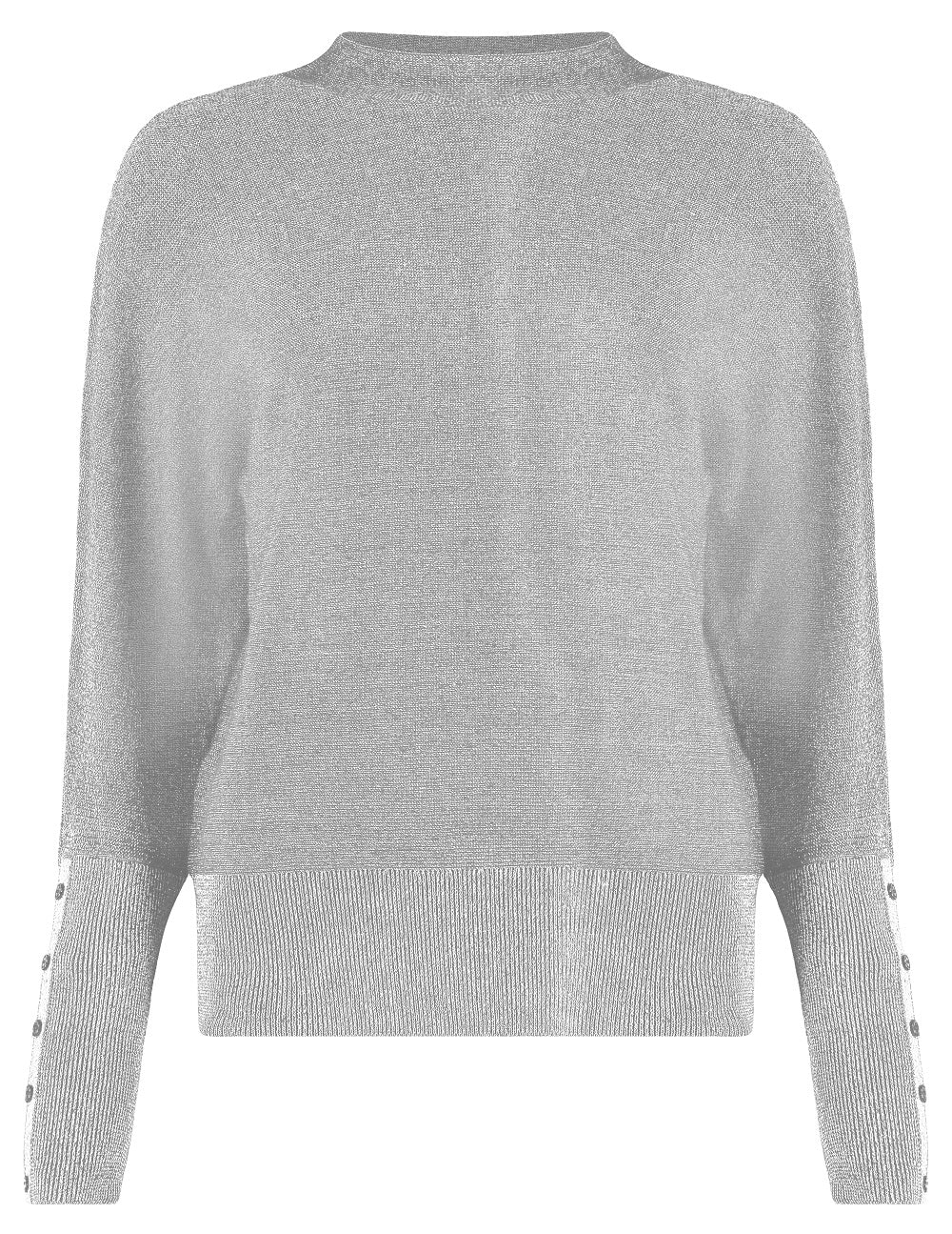 Bloomings Mock neck pullover SLK20-8516 Grey Melange