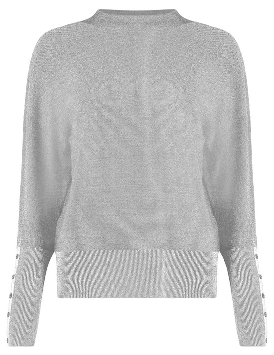 Bloomings Mock neck pullover SLK20-8516 Grey Melange