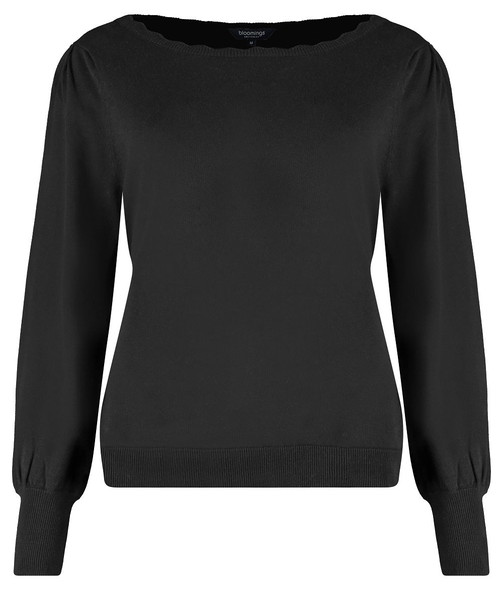 Bloomings Scalloped pullover SLK20-8509 Black