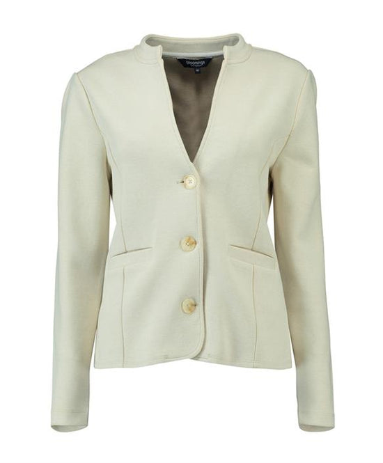 Load image into Gallery viewer, Bloomings Stand up collar blazer structured sweat SLT373-7849 1030D Sandshell mel
