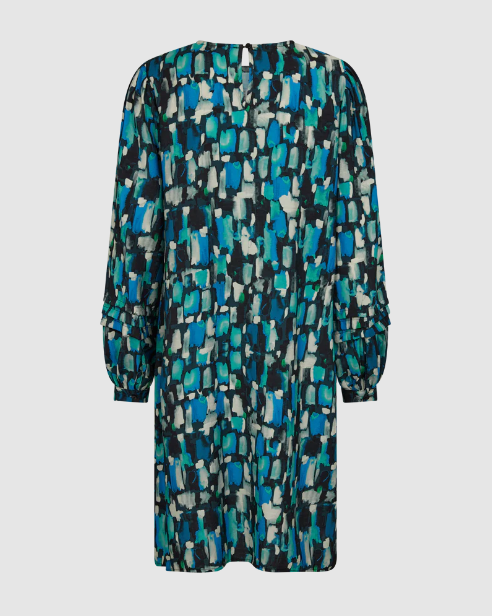 Laad de afbeelding in de Gallery-viewer, Free/Quent Fqmalona Dress 202956 9719 Black w. Saxony Blue
