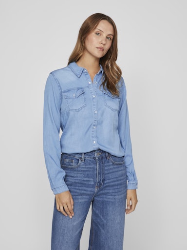 Vila Vibista denim shirt 14033008 Medium Blue Denim