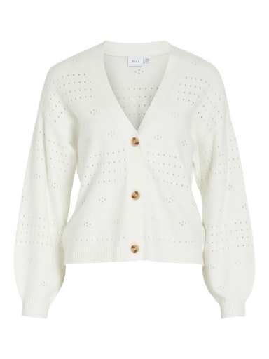 Vila Viril V-neck cardigan 14102703 White Alyssum