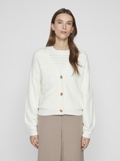 Vila Viril V-neck cardigan 14102703 White Alyssum