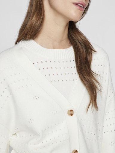 Vila Viril V-neck cardigan 14102703 White Alyssum