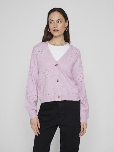 Vila Viril V-neck cardigan 14102703 Winsome Orchid