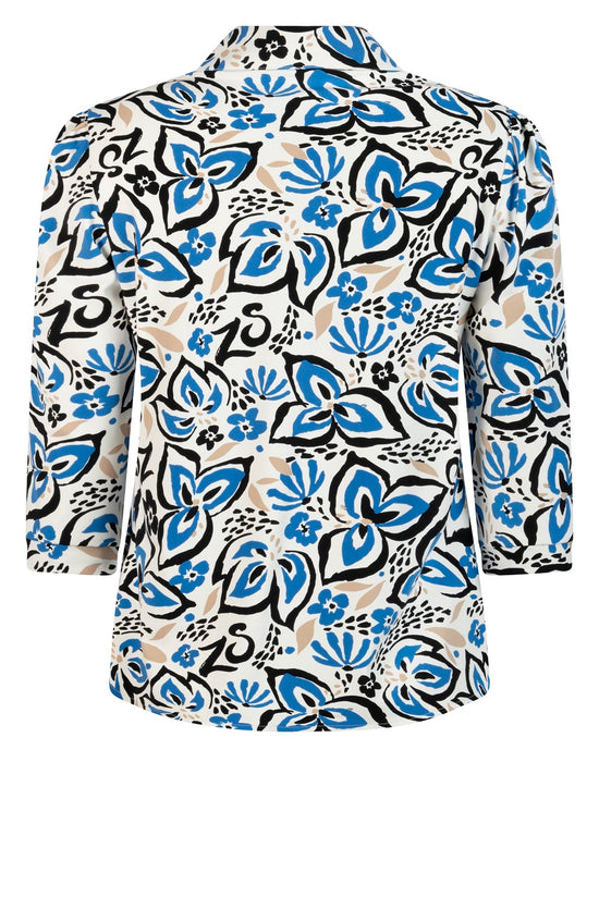 Zoso Print travel blouse 242Francis Strong Blue/Black